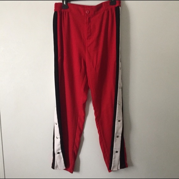 Fashion Nova Red Stripe Magnetic Snap Pants 📦 - Picture 2 of 7